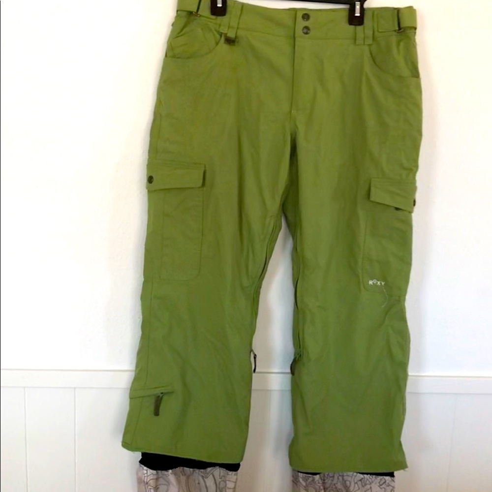 Roxy Snow Snowboard Ski or Snow Pants Green Sz XL
